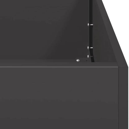 Planter Steel Depth 80 cm Height 80 cm Black 40 cm