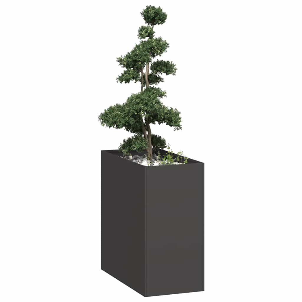 Planter Steel Depth 80 cm Height 80 cm Black 40 cm