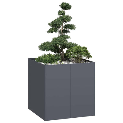 Planter Steel Depth 80 cm Height 80 cm Anthracite 80 cm