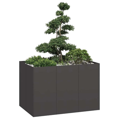 Planter Steel Depth 80 cm Height 80 cm Black 120 cm