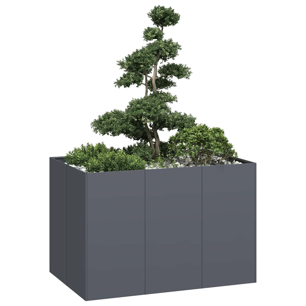 Planter Steel Depth 80 cm Height 80 cm Anthracite 120 cm
