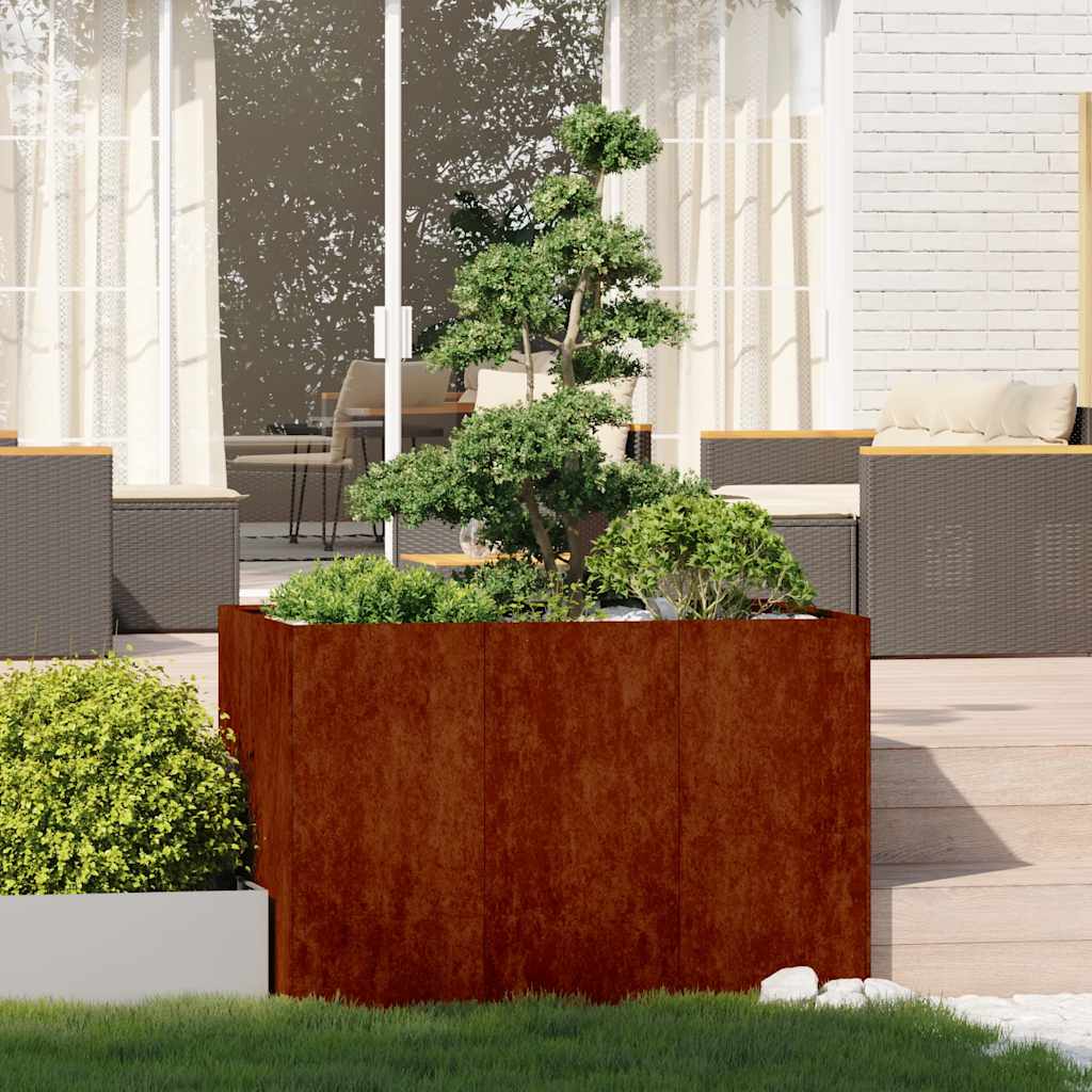 Planter Steel Depth 80 cm Height 80 cm Weathering steel 120 cm