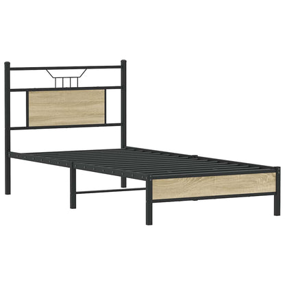 Bed Frame without Mattress Engineered Wood Sonoma Oak with Headboard & Low Footboard 90 cm 200 cm