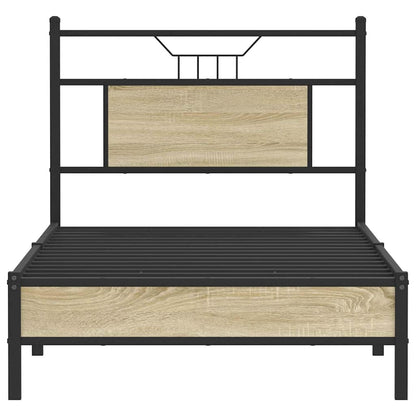 Bed Frame without Mattress Engineered Wood Sonoma Oak with Headboard & Low Footboard 90 cm 200 cm