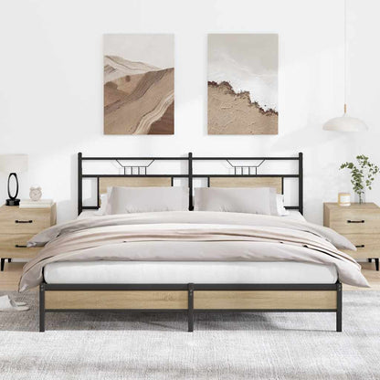 Bed Frame without Mattress Engineered Wood Sonoma Oak with Headboard & Low Footboard 160 cm 200 cm