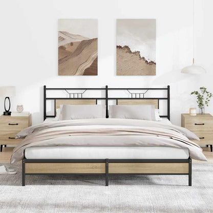 Bed Frame without Mattress Engineered Wood Sonoma Oak with Headboard & Low Footboard 183 cm 213 cm