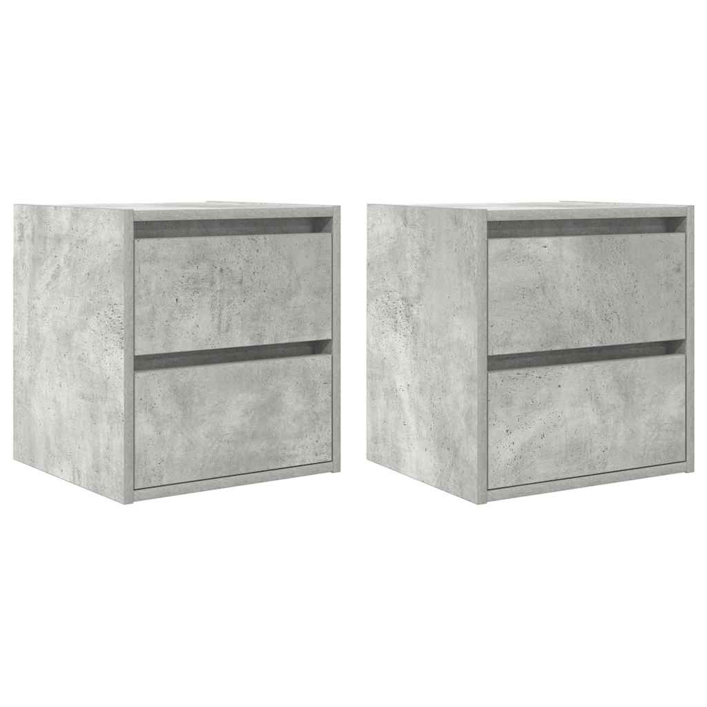 Wall-mounted Bedside Cabinet 38x34x40 cm Concrete grey
