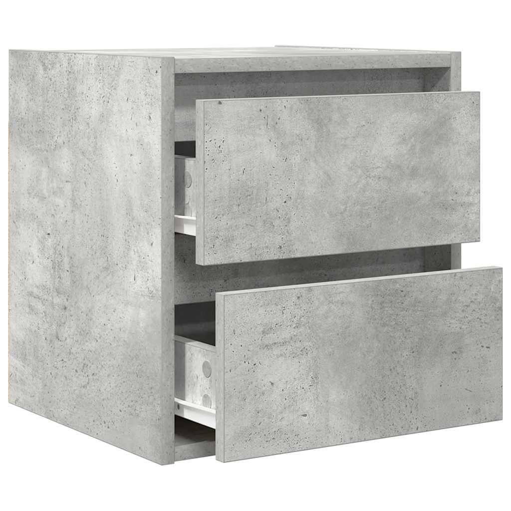 Wall-mounted Bedside Cabinet 38x34x40 cm Concrete grey