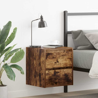 Wall-mounted Bedside Cabinet 38x34x40 cm Smoked oak