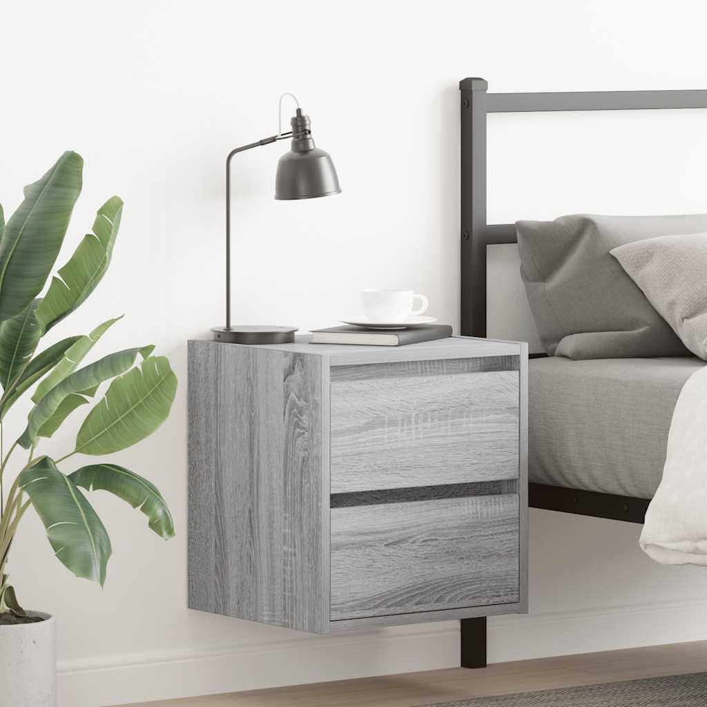 Wall-mounted Bedside Cabinet 38x34x40 cm Grey sonoma