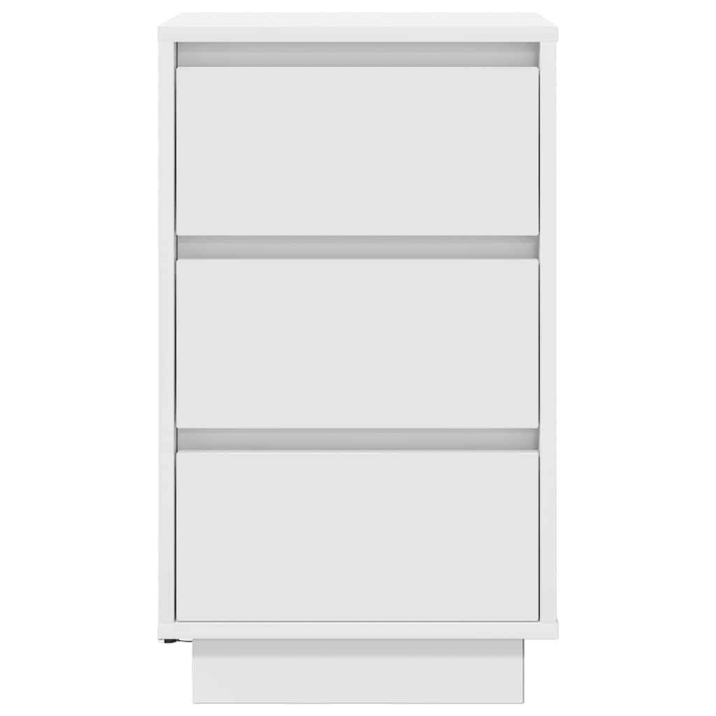 Bedside Cabinet with LED Lights 38x34x50 cm White 65 cm