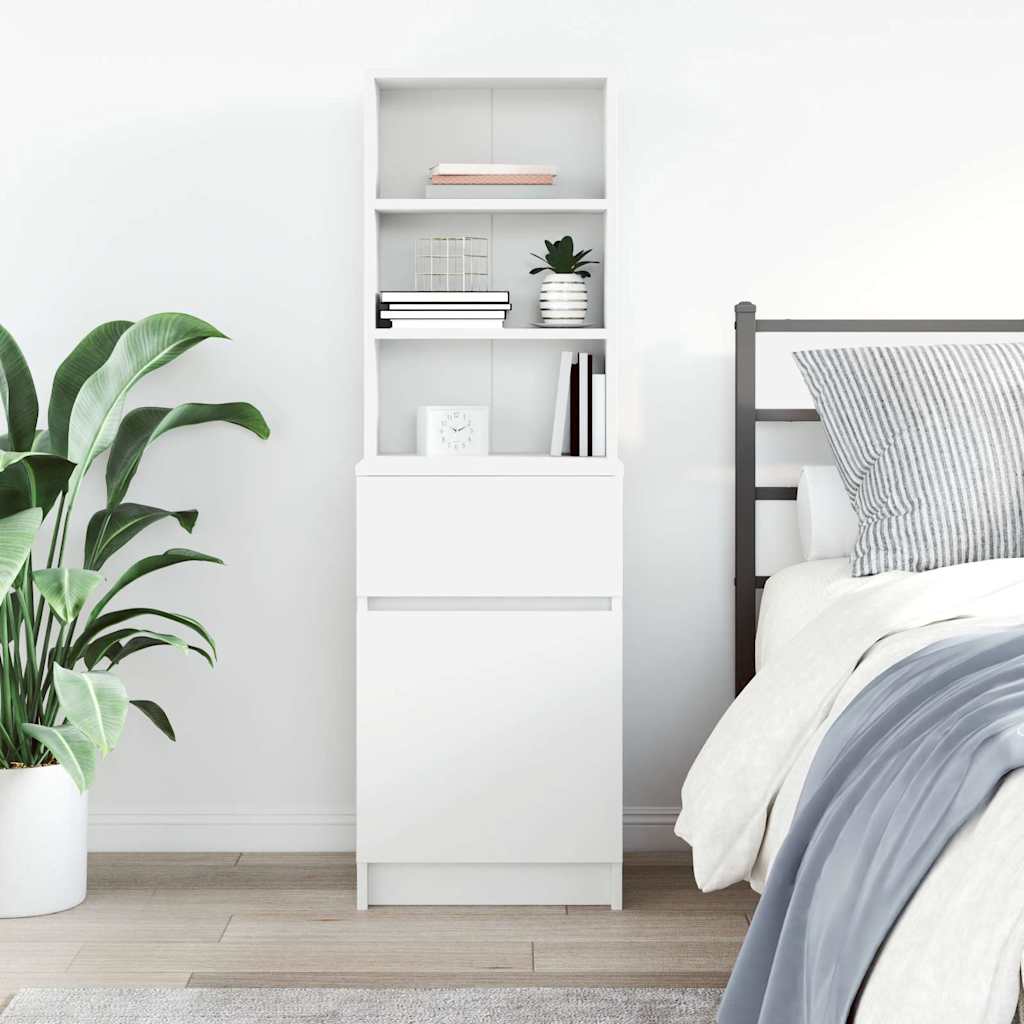Bedside Cabinet 39x35x125 cm Engineered Wood White