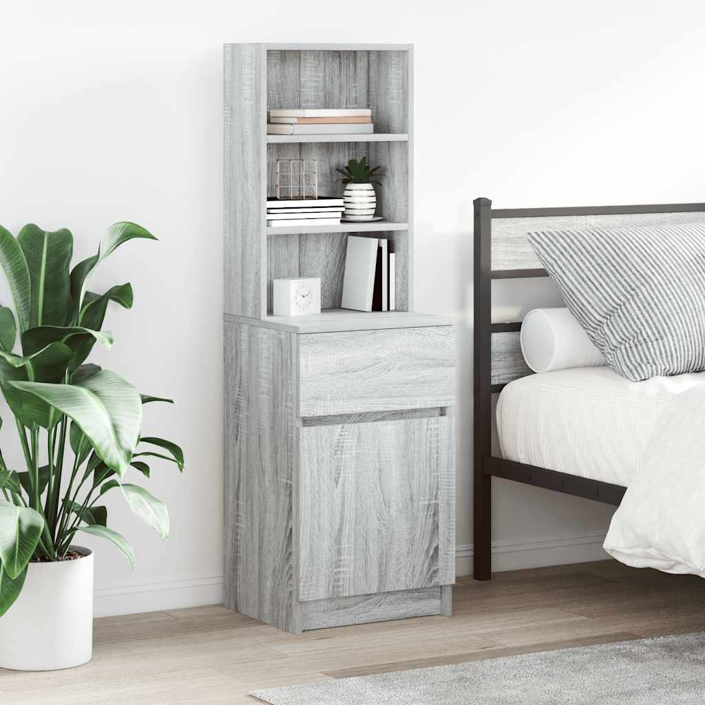 Bedside Cabinet 39x35x125 cm Engineered Wood Grey sonoma