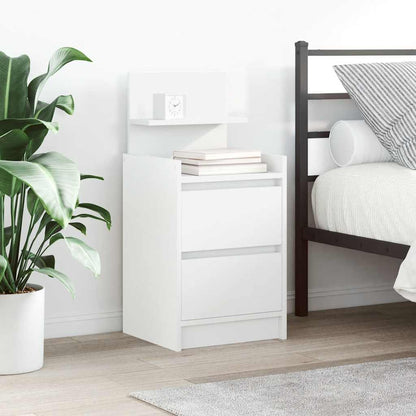 Bedside Cabinet with 2 Drawers 38x34x80 cm White 1