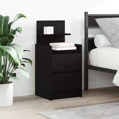 Bedside Cabinet with 2 Drawers 38x34x80 cm Black 2