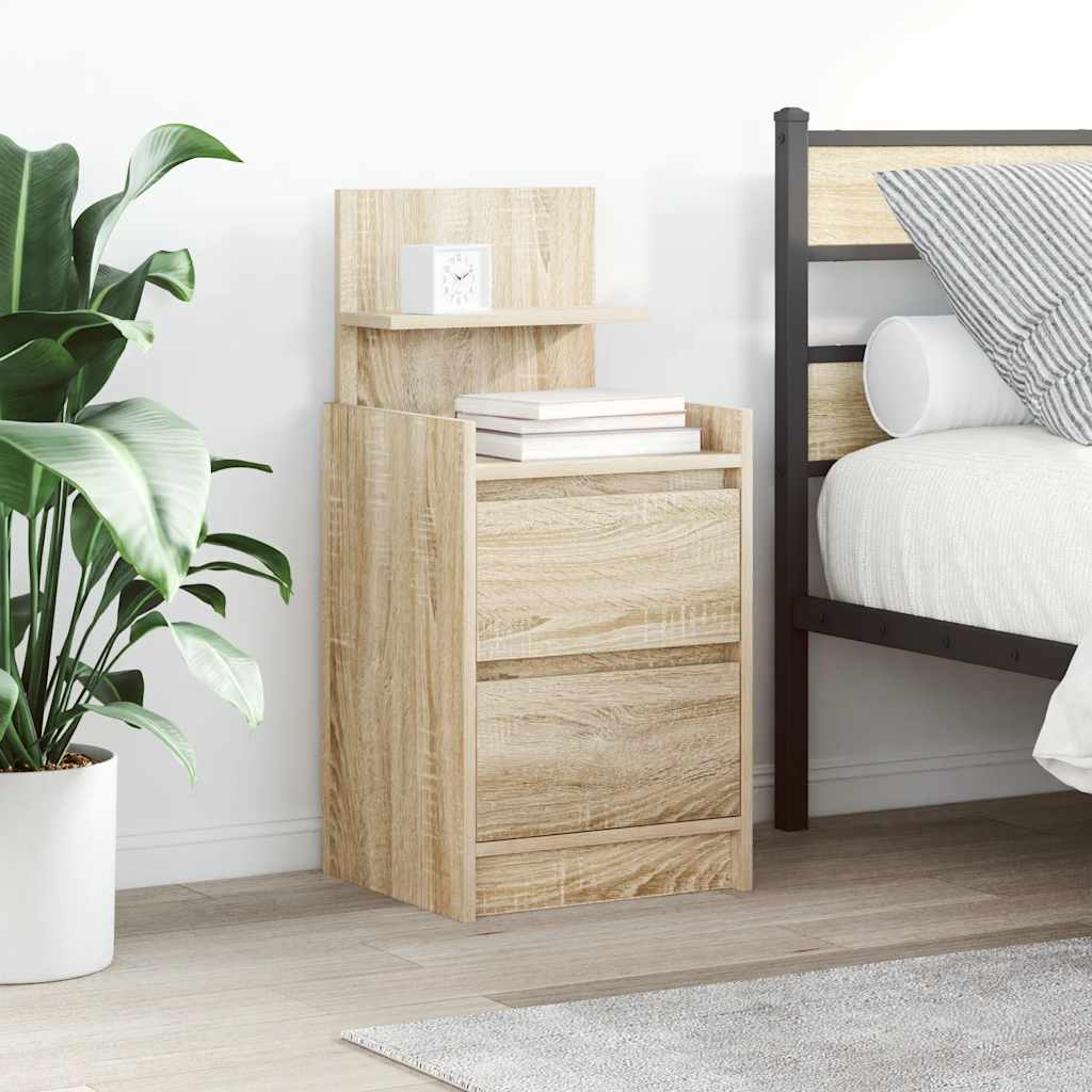 Bedside Cabinet with 2 Drawers 38x34x80 cm Sonoma oak 2