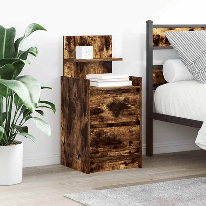 Bedside Cabinet with 2 Drawers 38x34x80 cm Smoked oak 2