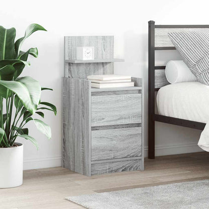 Bedside Cabinet with 2 Drawers 38x34x80 cm Grey sonoma 1