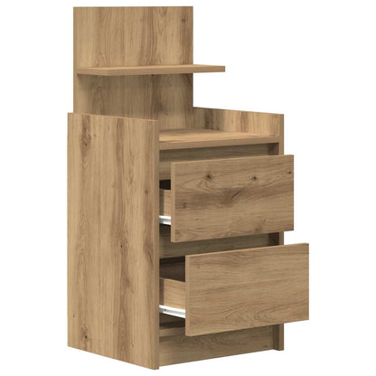 Bedside Cabinet with 2 Drawers 38x34x80 cm Artisan oak 1