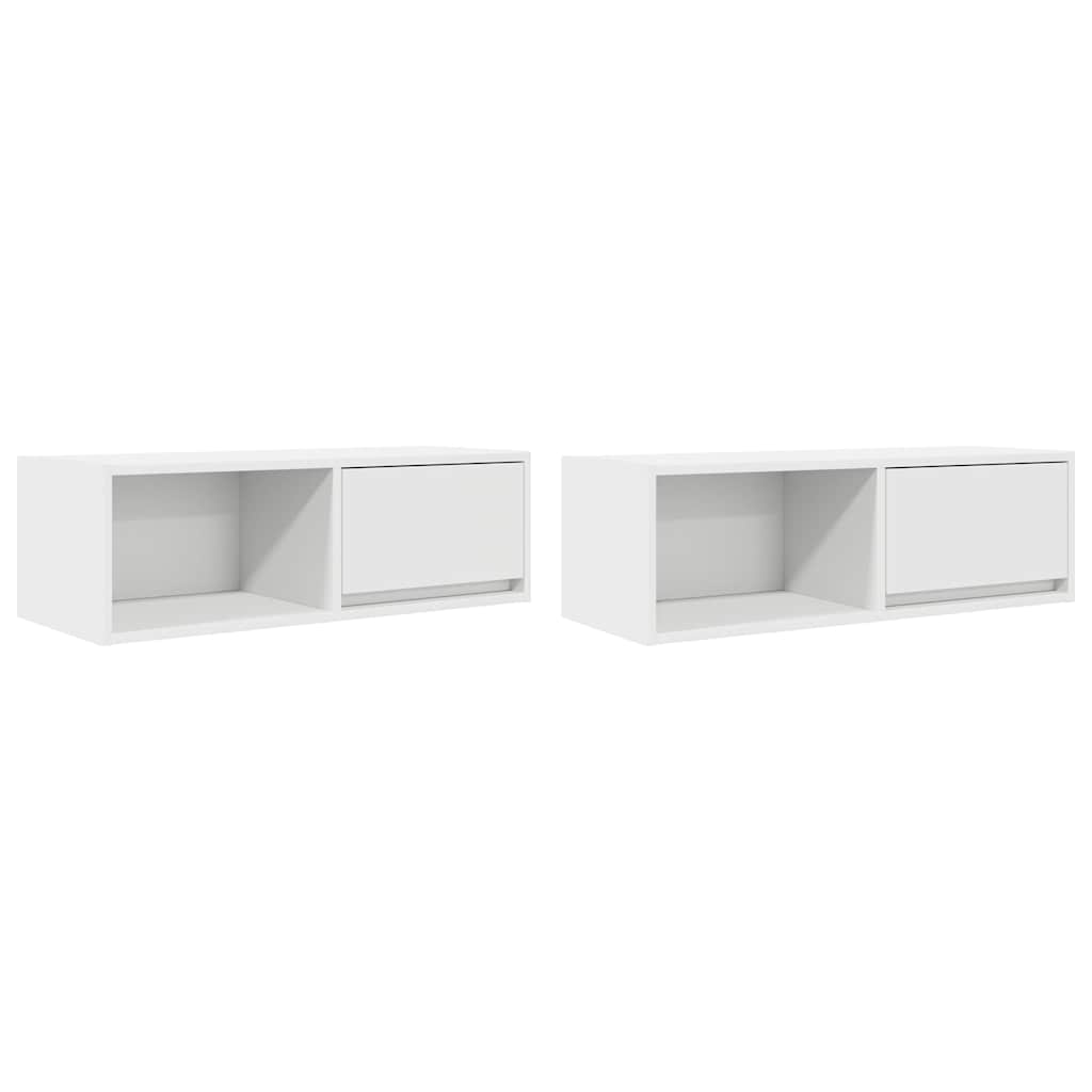 TV Cabinets 80x31x25.5 cm Engineered Wood 2 pcs White