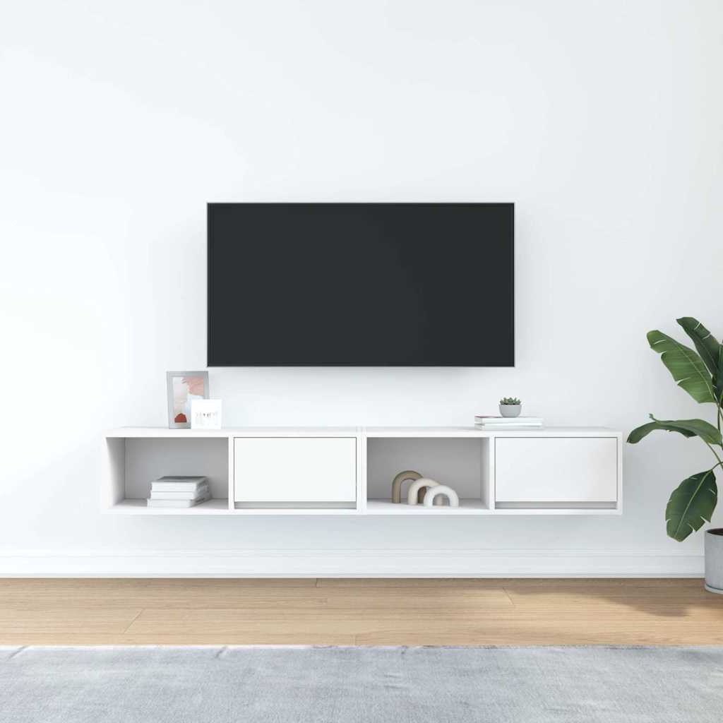 TV Cabinets 80x31x25.5 cm Engineered Wood 2 pcs White