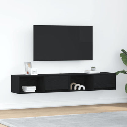 TV Cabinets 80x31x25.5 cm Engineered Wood 2 pcs Black oak