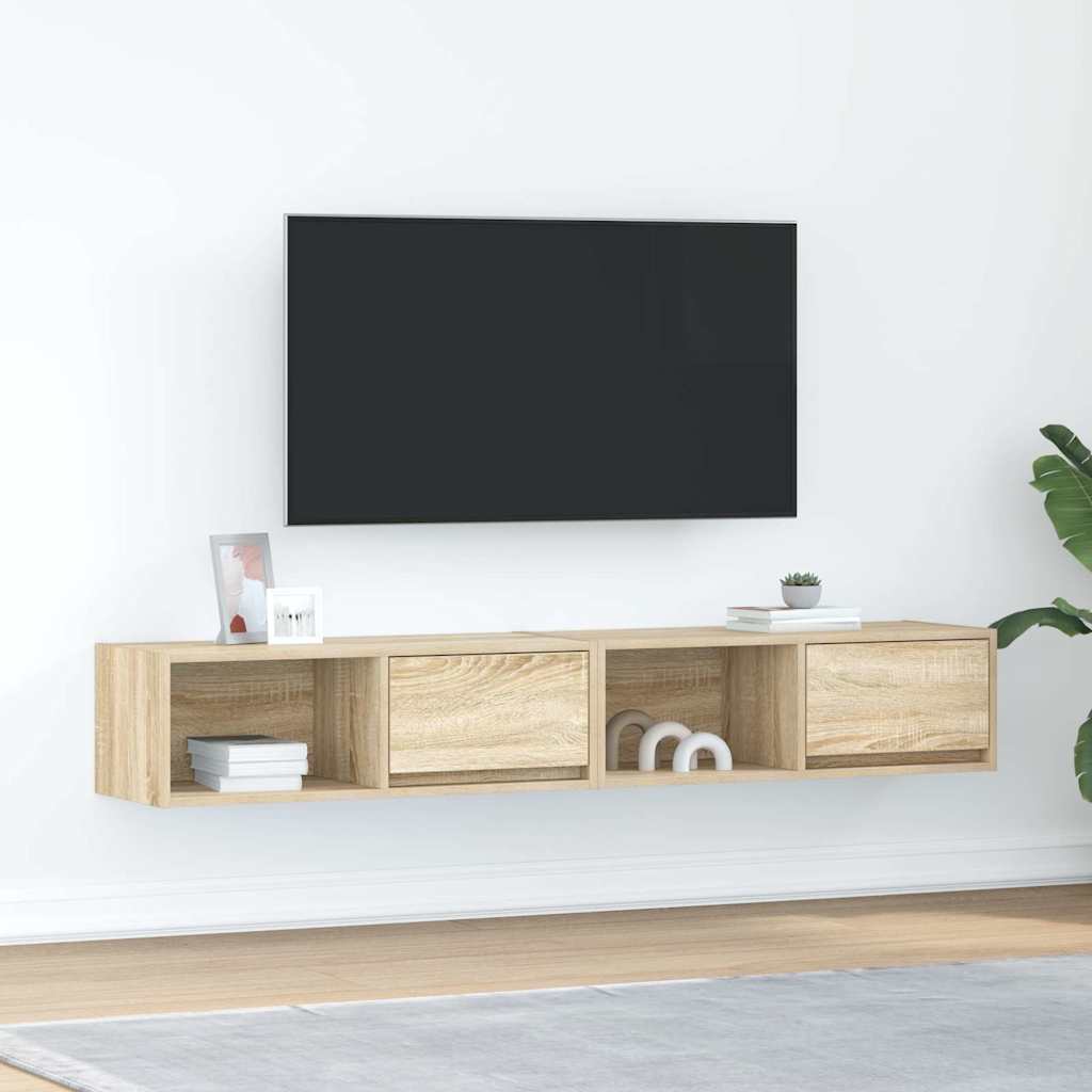 TV Cabinets 80x31x25.5 cm Engineered Wood 2 pcs Sonoma oak