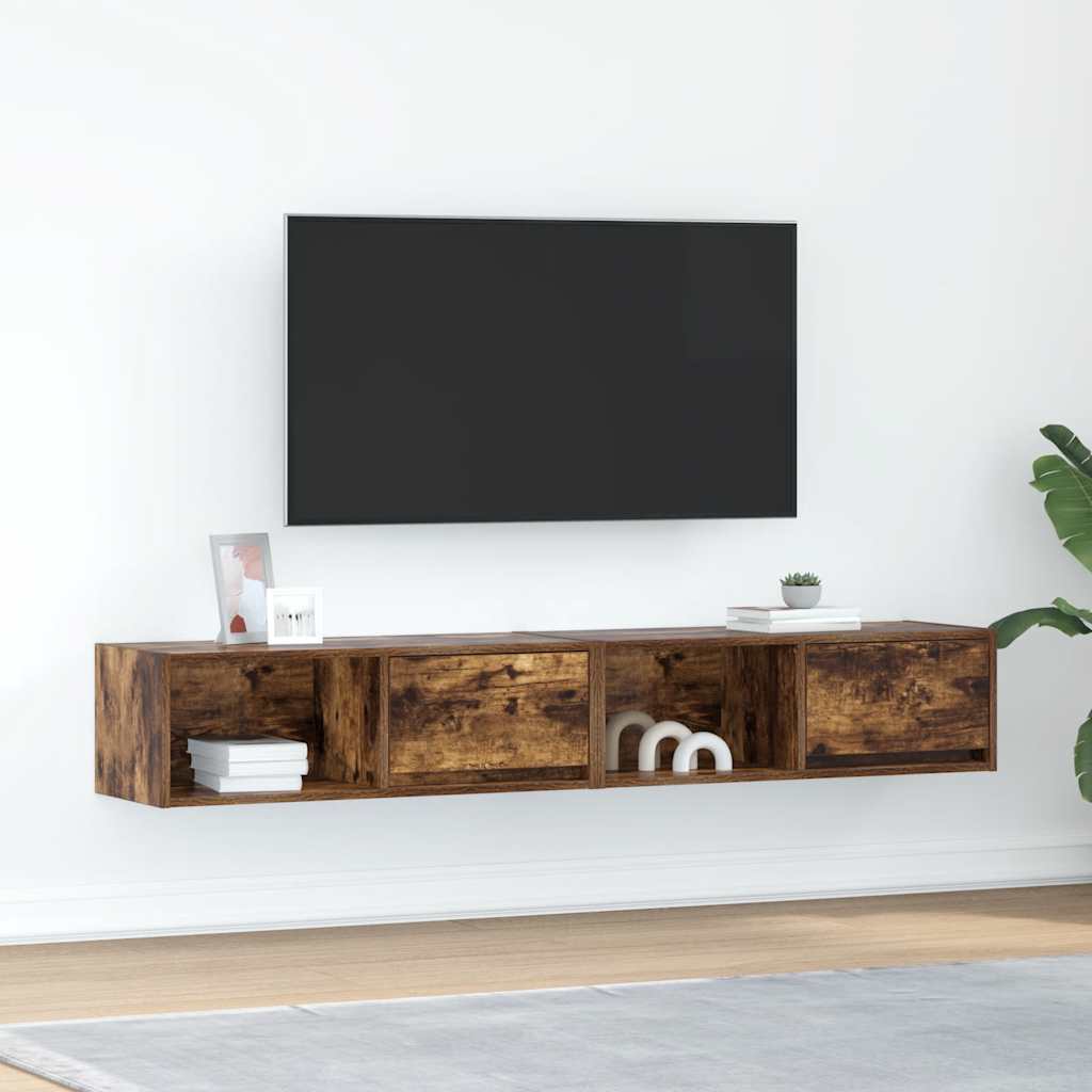 TV Cabinets 80x31x25.5 cm Engineered Wood 2 pcs Smoked oak