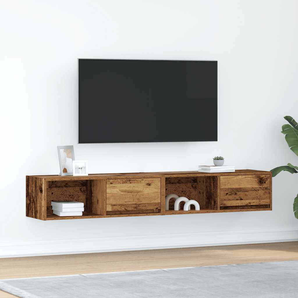 TV Cabinets 80x31x25.5 cm Engineered Wood 2 pcs Old wood