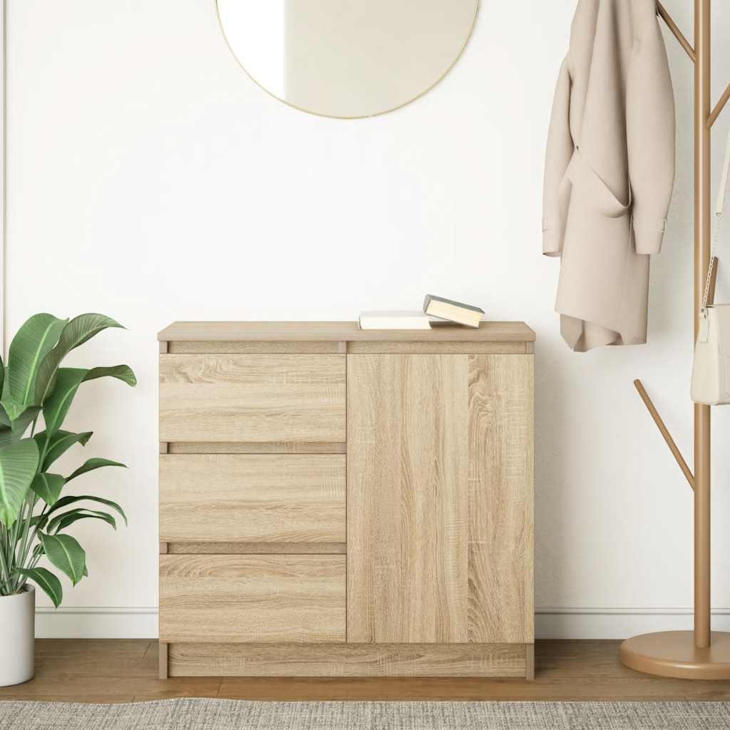 Sideboard with Drawer 71x35x65 cm Engineered Wood Sonoma oak