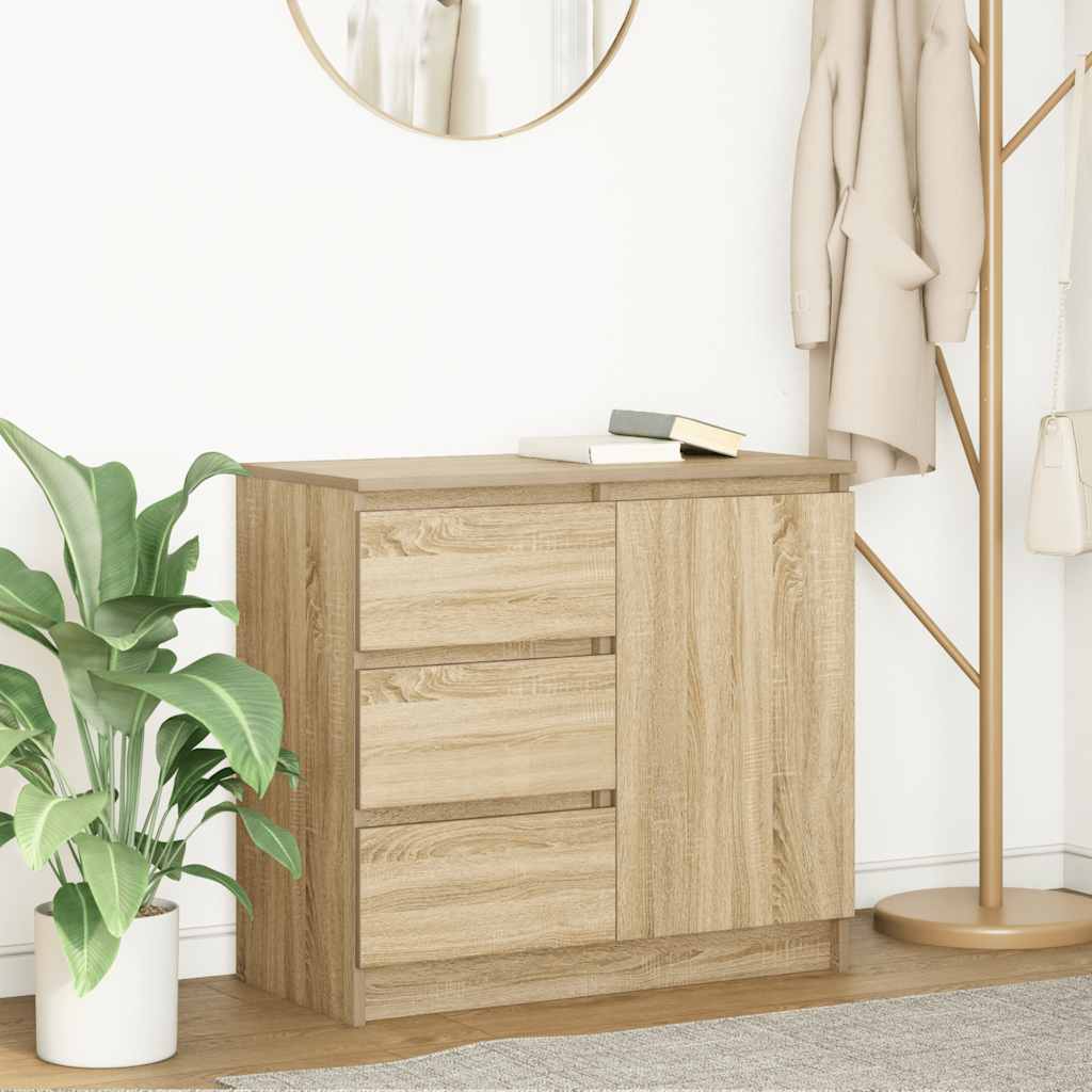 Sideboard with Drawer 71x35x65 cm Engineered Wood Sonoma oak