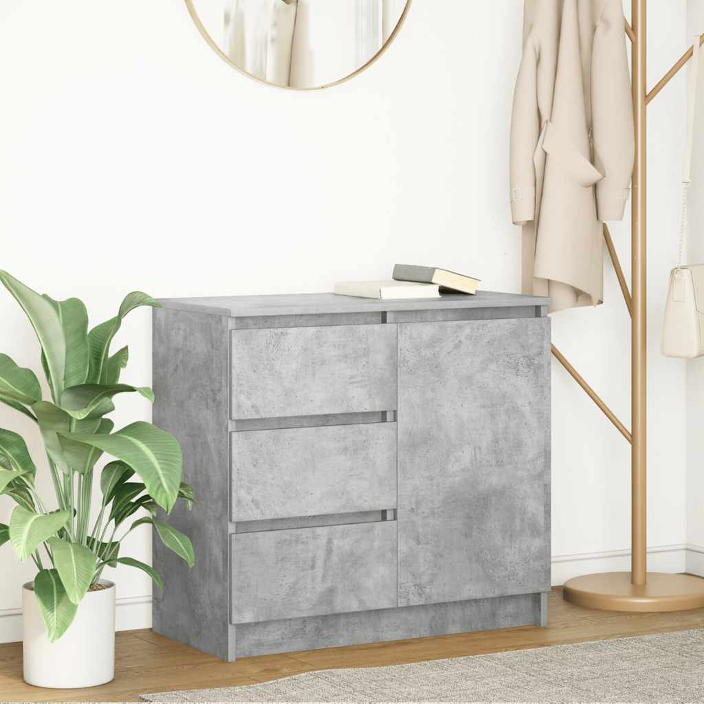 Sideboard with Drawer 71x35x65 cm Engineered Wood Concrete grey