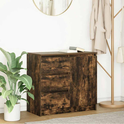 Sideboard with Drawer 71x35x65 cm Engineered Wood Smoked oak