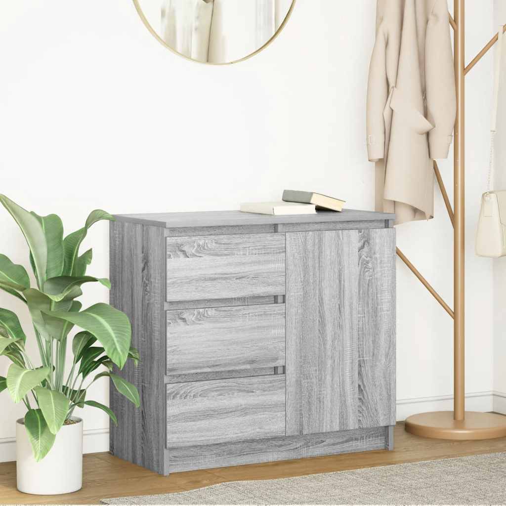 Sideboard with Drawer 71x35x65 cm Engineered Wood Grey sonoma