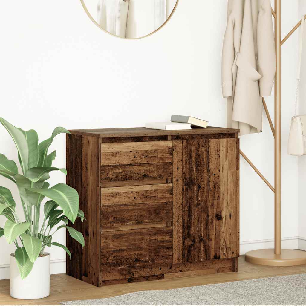 Sideboard with Drawer 71x35x65 cm Engineered Wood Old wood