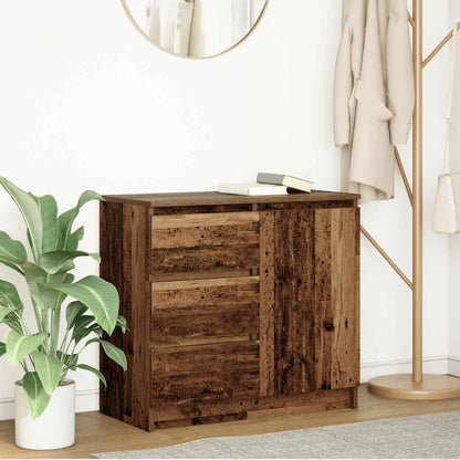 Sideboard with Drawer 71x35x65 cm Engineered Wood Old wood