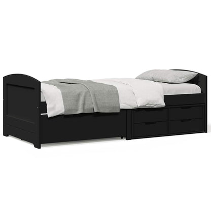 Day Bed with 5 Drawers without Mattress "IRUN" 90x200 cm Black