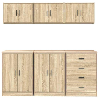 vidaXL Garage Cabinets 6 pcs Sonoma Oak Engineered Wood 5