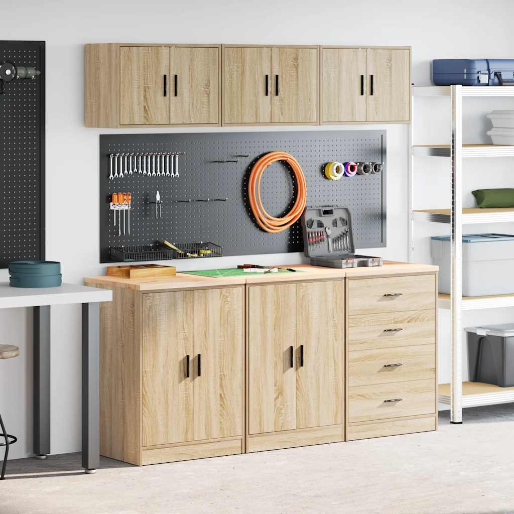 vidaXL Garage Cabinets 6 pcs Sonoma Oak Engineered Wood 1