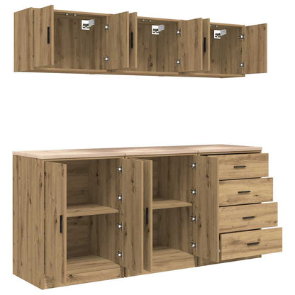 vidaXL Garage Cabinets 6 pcs Artisan Oak Engineered Wood 6