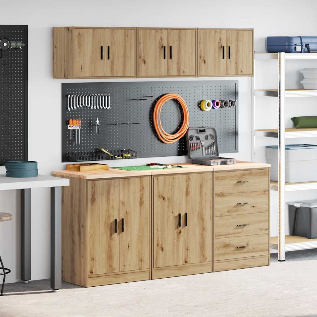 vidaXL Garage Cabinets 6 pcs Artisan Oak Engineered Wood 1