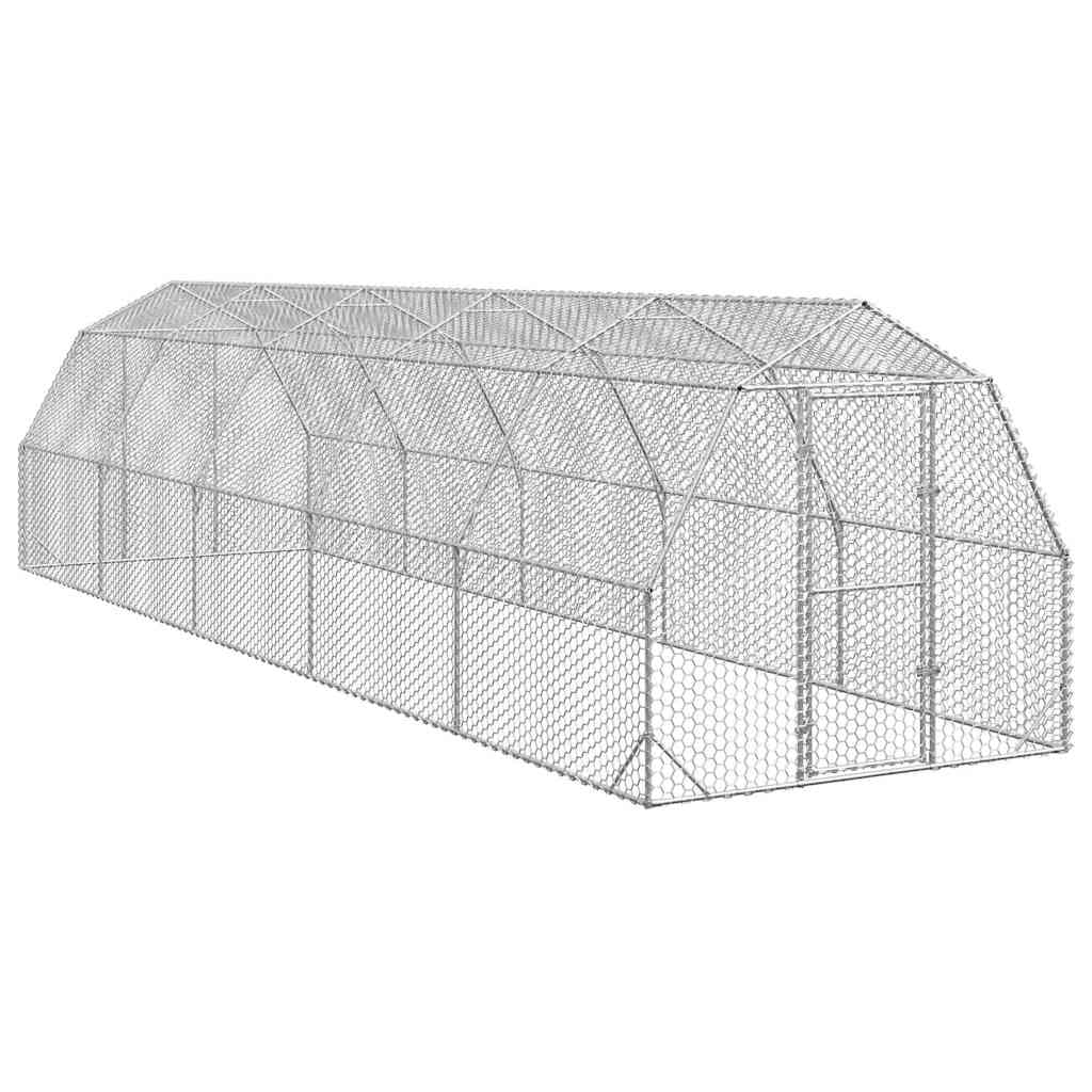 vidaXL Chicken Run 2,5x10x2,25 m Galvanised Steel 2