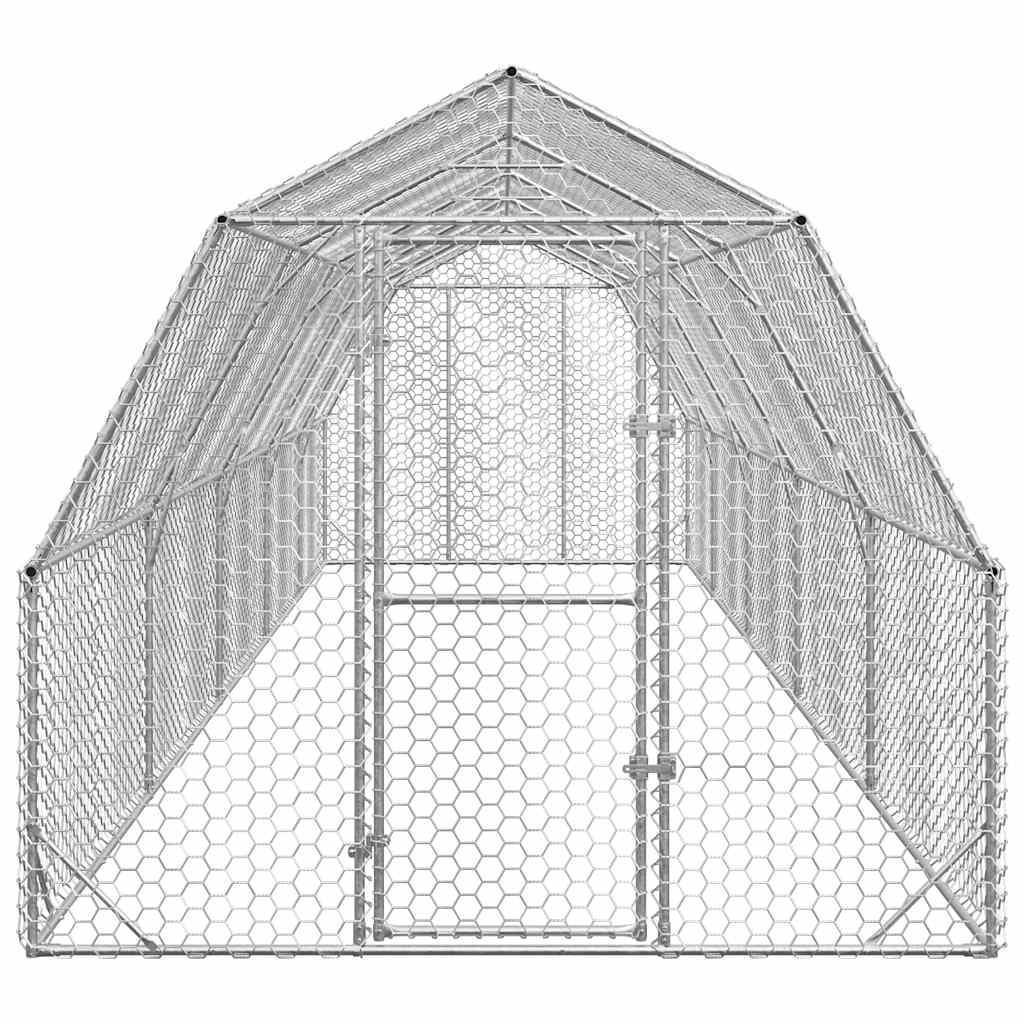 vidaXL Chicken Run 2,5x10x2,25 m Galvanised Steel 3