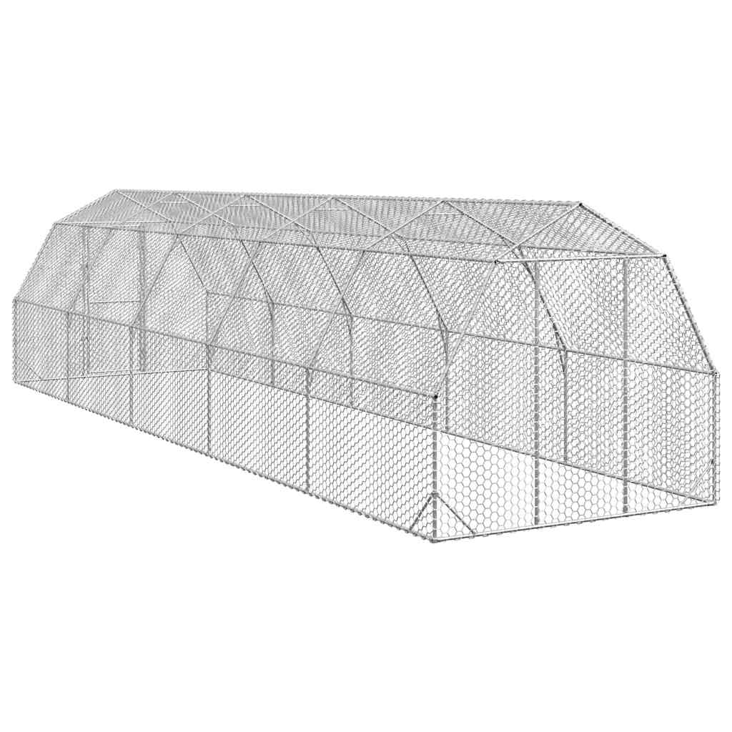 vidaXL Chicken Run 2,5x10x2,25 m Galvanised Steel 4