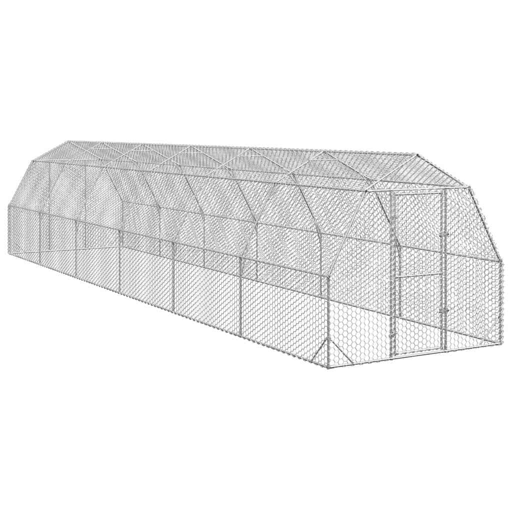 vidaXL Chicken Run 2.5x12x2.25 m Galvanised Steel 1