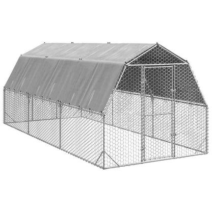 vidaXL Chicken Run with Roof 2.5x6x2.25 m Galvanised Steel 1