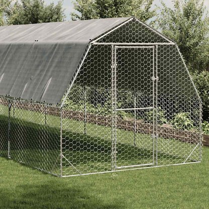 vidaXL Chicken Run with Roof 2.5x6x2.25 m Galvanised Steel 2