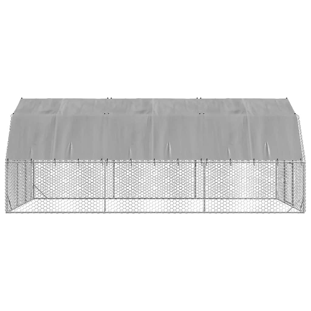vidaXL Chicken Run with Roof 2.5x6x2.25 m Galvanised Steel 4