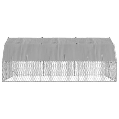 vidaXL Chicken Run with Roof 2.5x6x2.25 m Galvanised Steel 4