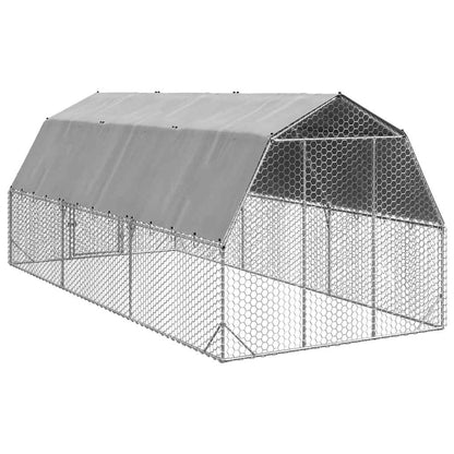 vidaXL Chicken Run with Roof 2.5x6x2.25 m Galvanised Steel 5